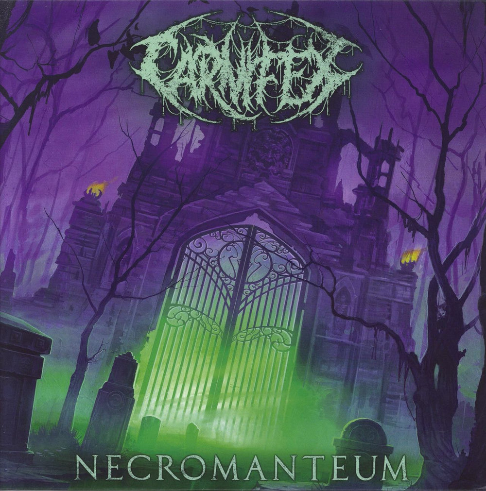 Carnifex Necromanteum - Neon Green with Purple Splatter Vinyl UK vinyl LP album (LP record) NBR7