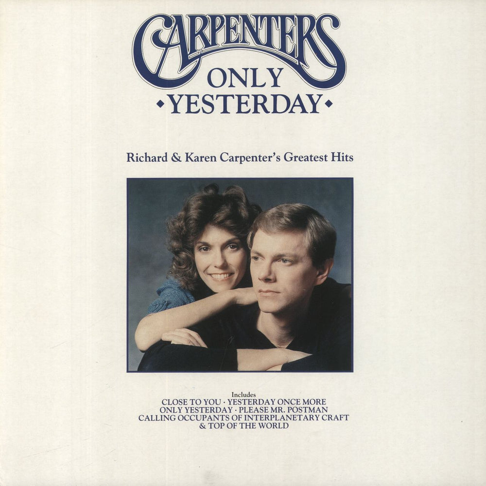 Carpenters Only Yesterday UK vinyl LP album (LP record) AMA1990