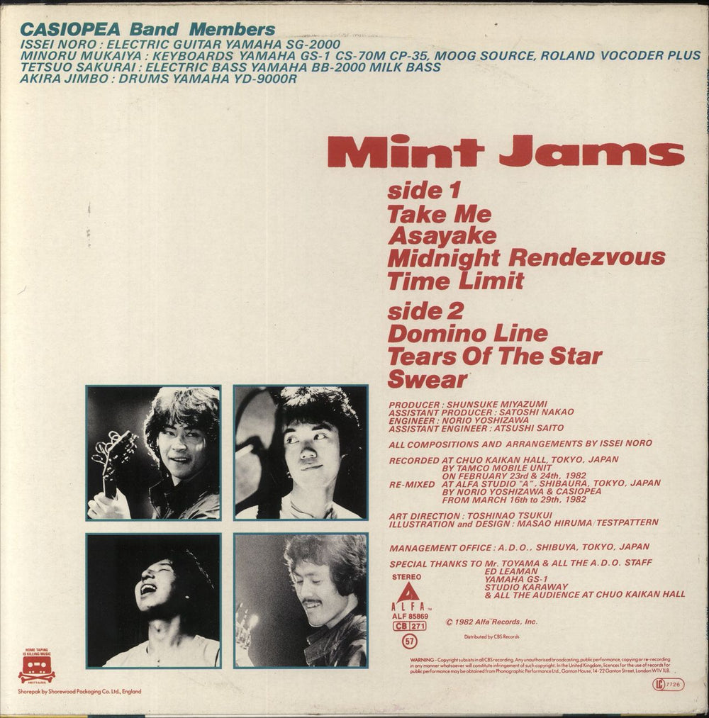 Casiopea Mint Jams UK vinyl LP album (LP record)