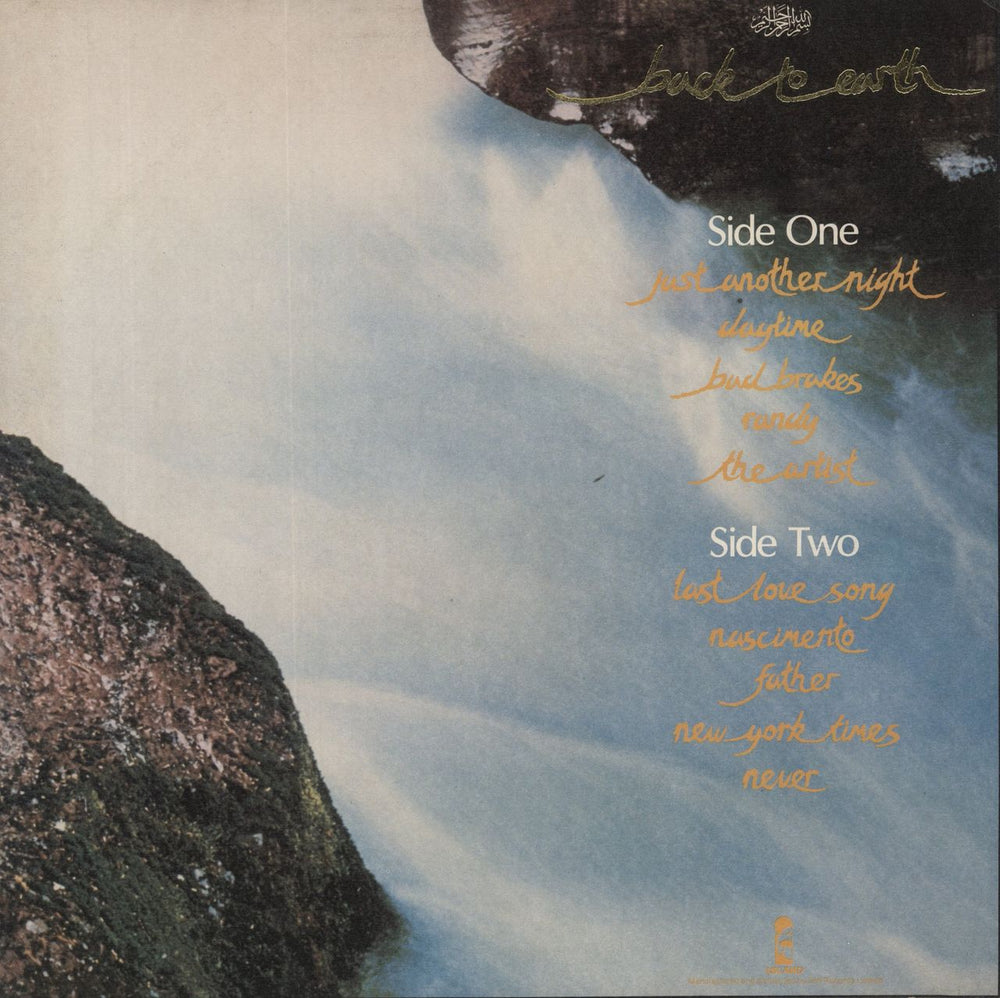 Cat Stevens Back To Earth UK vinyl LP album (LP record)