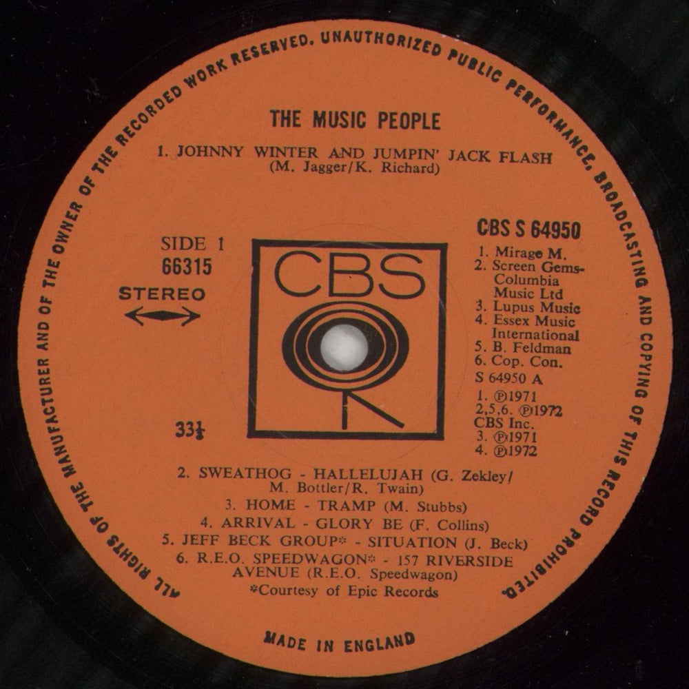 CBS Records The Music People - Price Sticker UK 3-LP vinyl record set (Triple LP Album) I1U3LTH874869