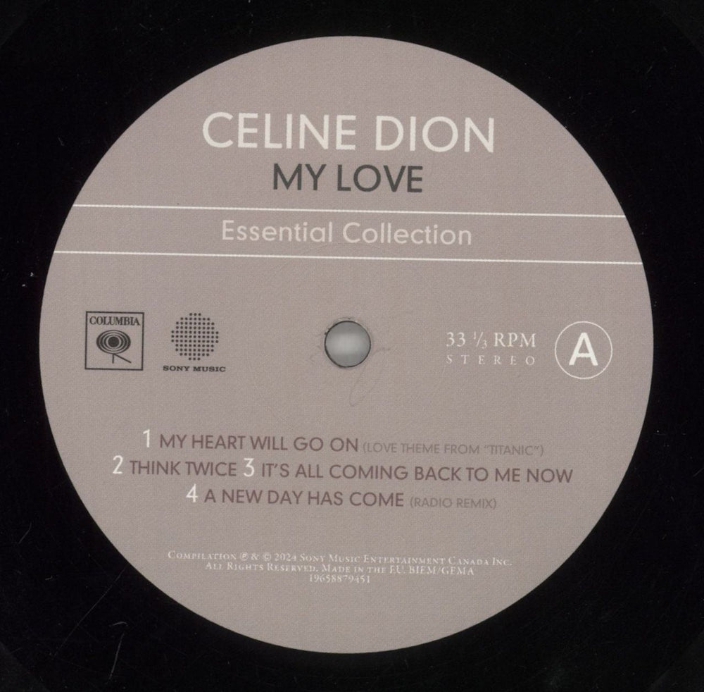 Celine Dion My Love Essential Collection Canadian 2-LP vinyl record set (Double LP Album) CEL2LMY862205