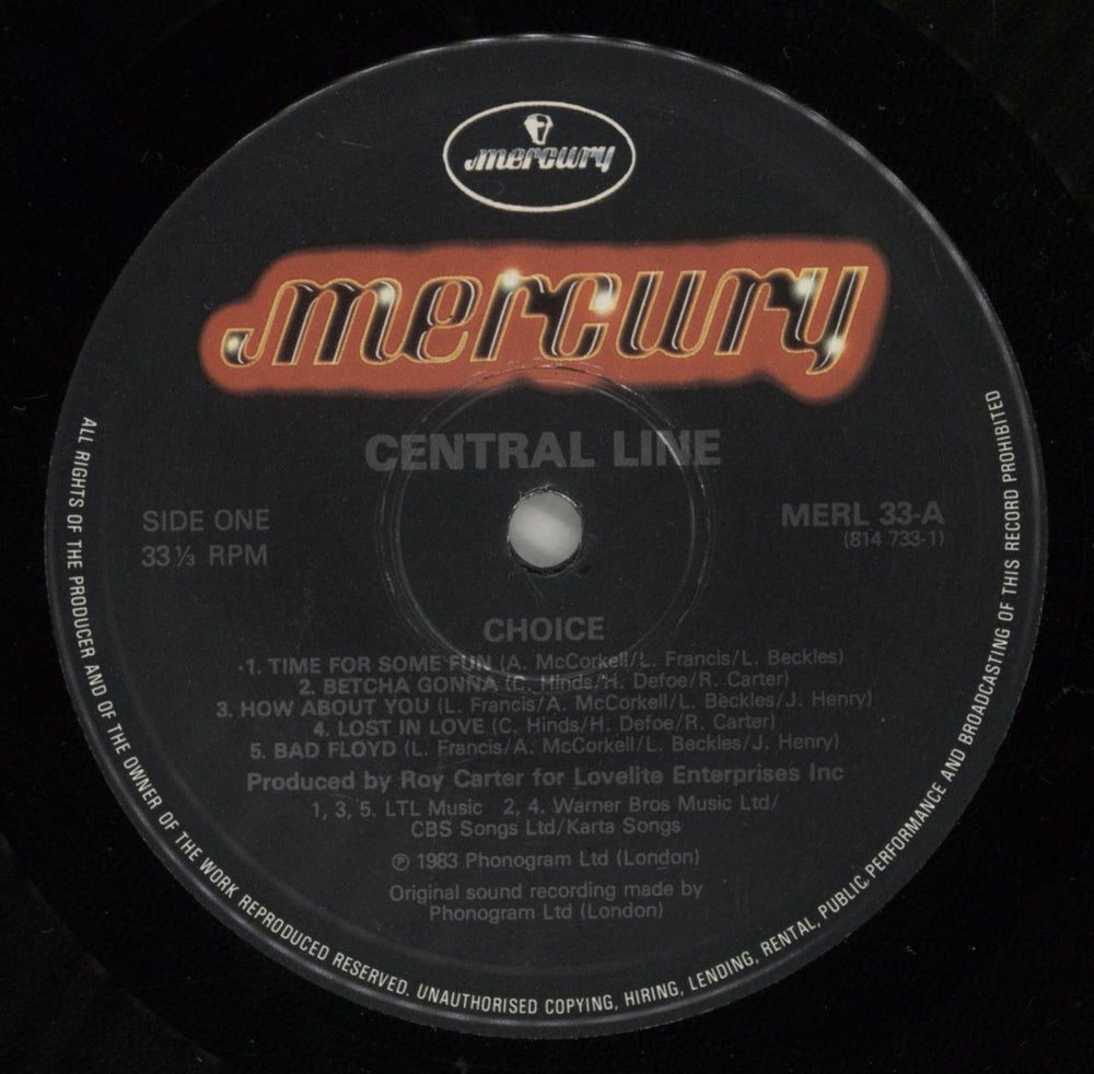 Central Line Choice UK vinyl LP album (LP record) CN3LPCH880941