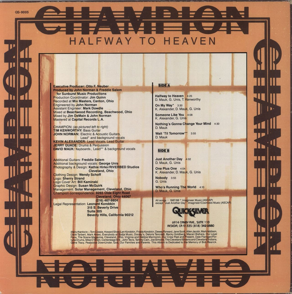 Champion Halfway To Heaven US vinyl LP album (LP record) E3DLPHA841266