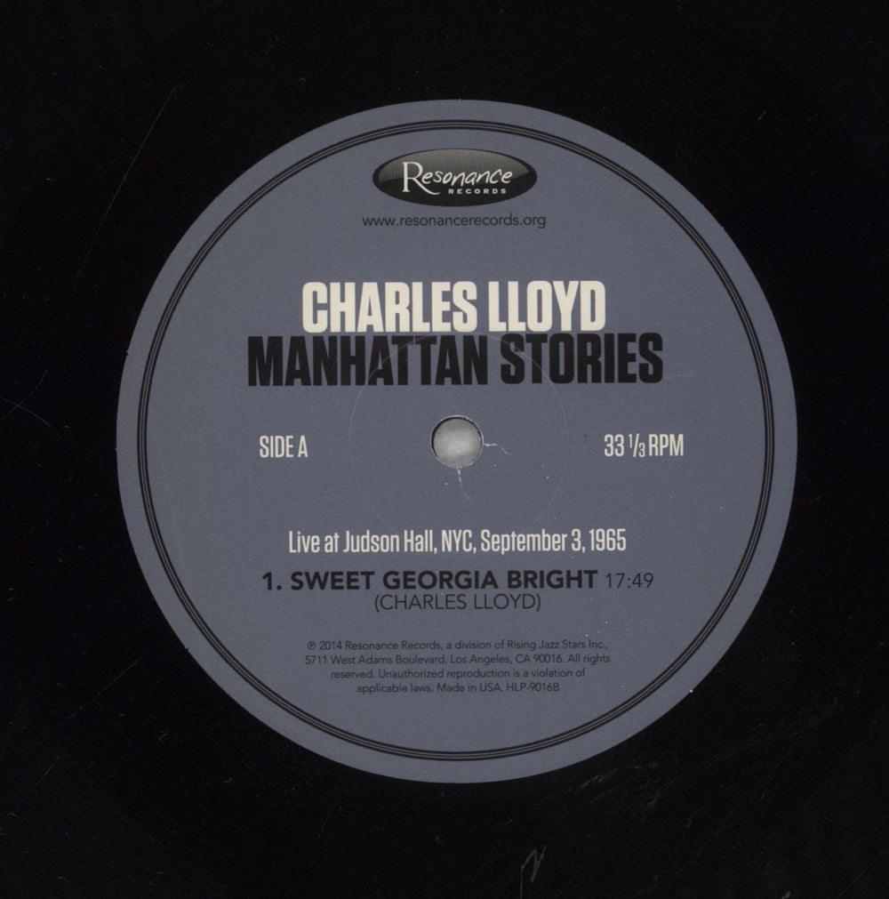 Charles Lloyd Manhattan Stories - 180gm - RSD '21 UK 2-LP vinyl record set (Double LP Album) 0617270122754