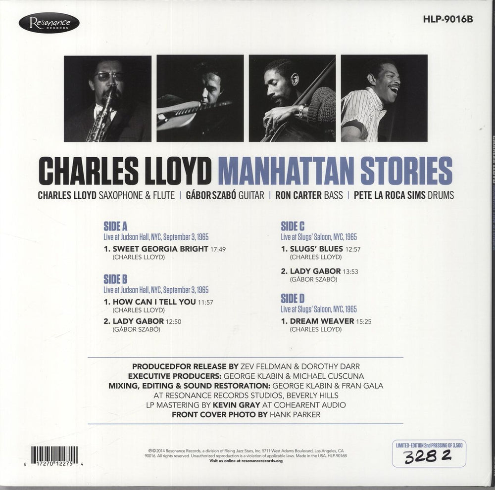 Charles Lloyd Manhattan Stories - 180gm - RSD '21 UK 2-LP vinyl record set (Double LP Album) C~L2LMA842456