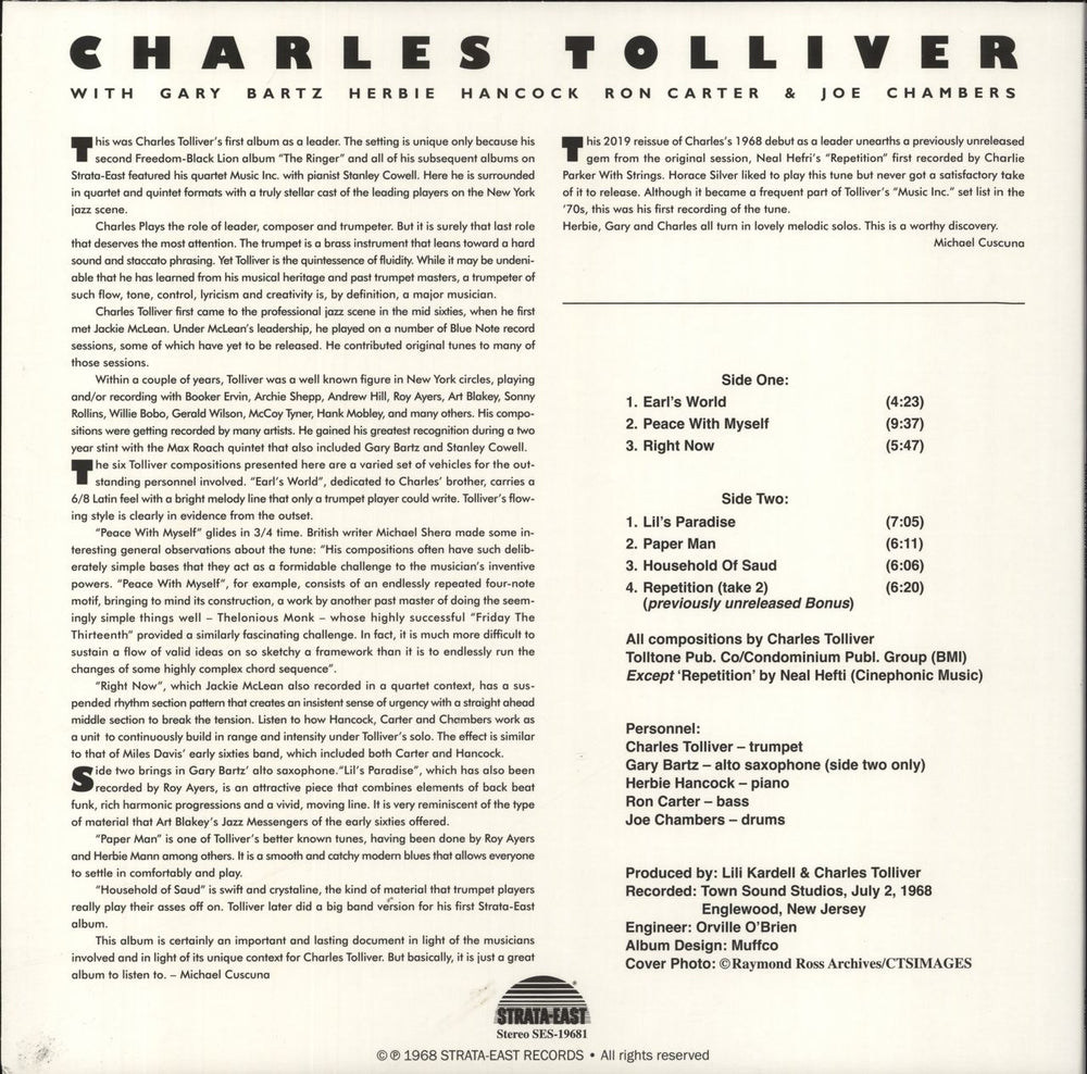 Charles Tolliver Charles Tolliver And His All Stars UK vinyl LP album (LP record) 5060149622971