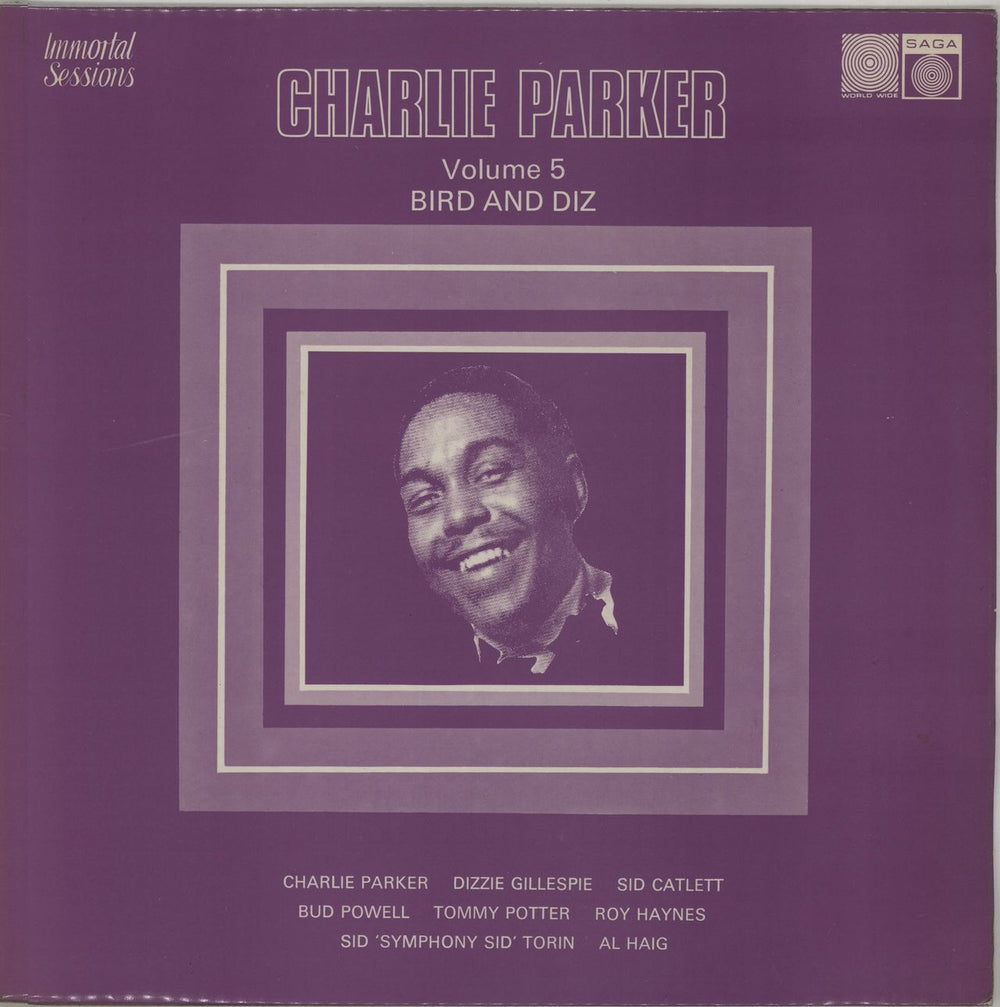 Charlie Parker Volume 5: Bird And Diz UK vinyl LP album (LP record) SAGA6910