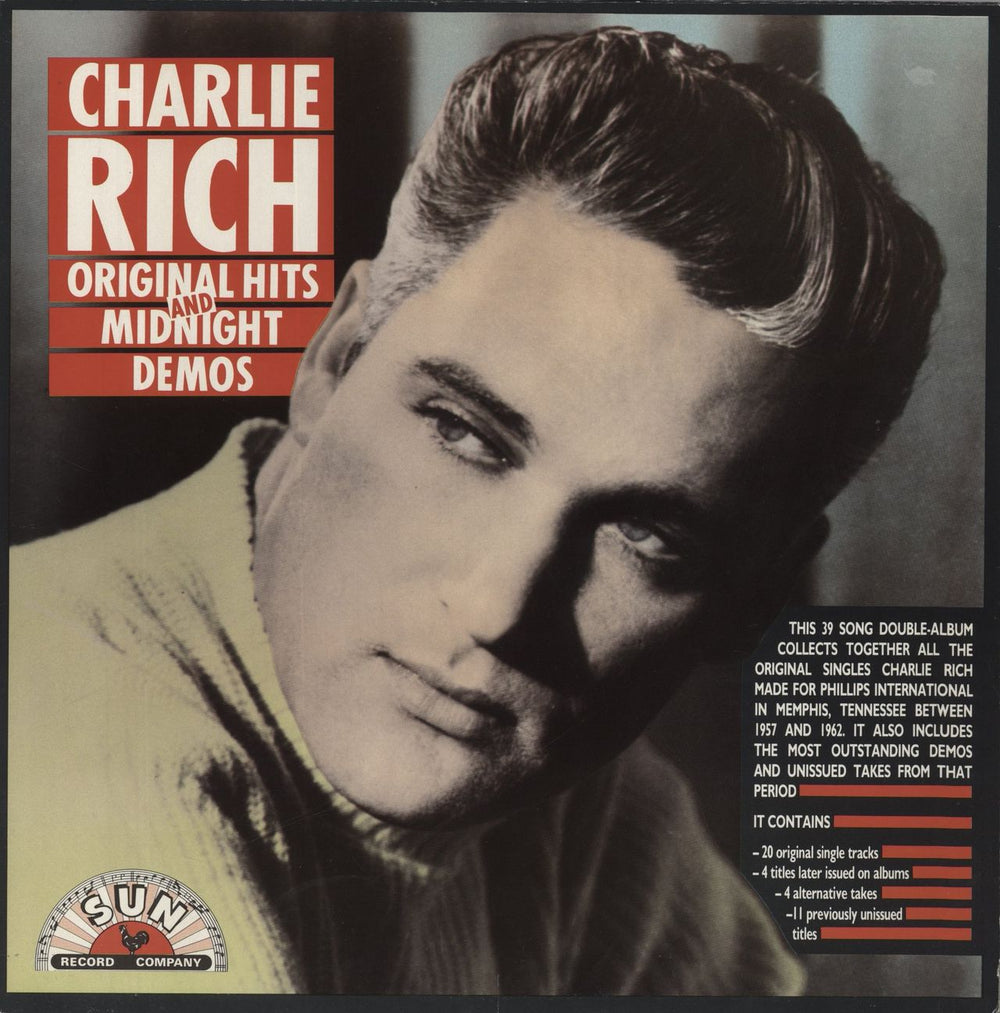 Charlie Rich Original Hits And Midnight Demos UK 2-LP vinyl record set (Double LP Album) CDX10