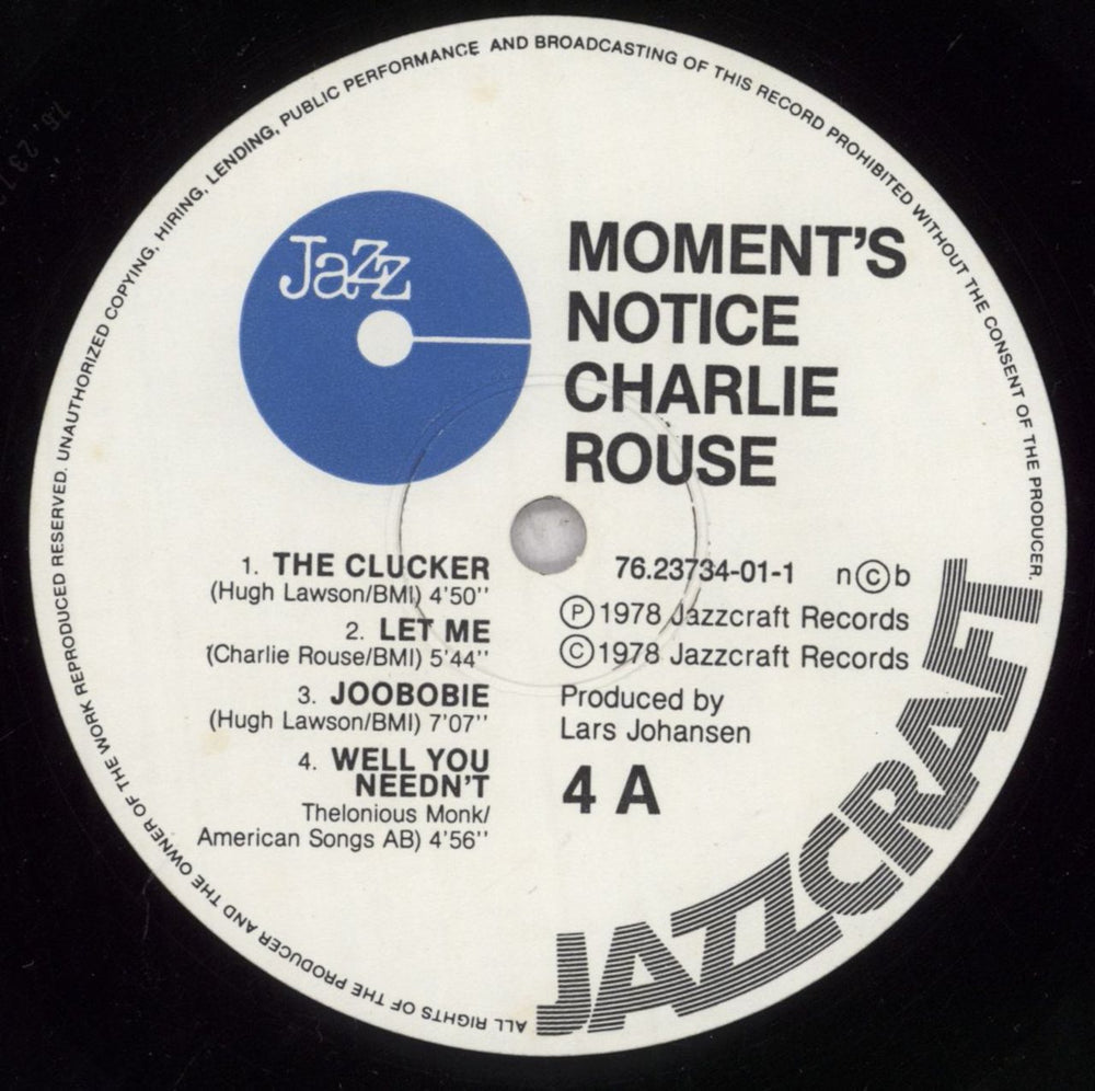 Charlie Rouse Moment's Notice Dutch vinyl LP album (LP record) CHZLPMO844695