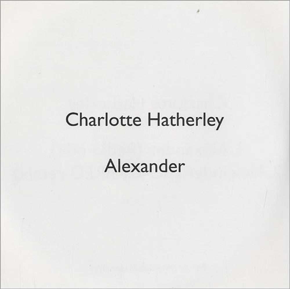 Charlotte Hatherley Alexander UK Promo CD-R acetate CD-R ACETATE