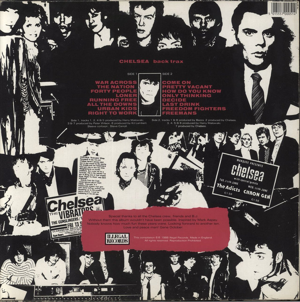 Chelsea Back Trax UK vinyl LP album (LP record) 5015557000514