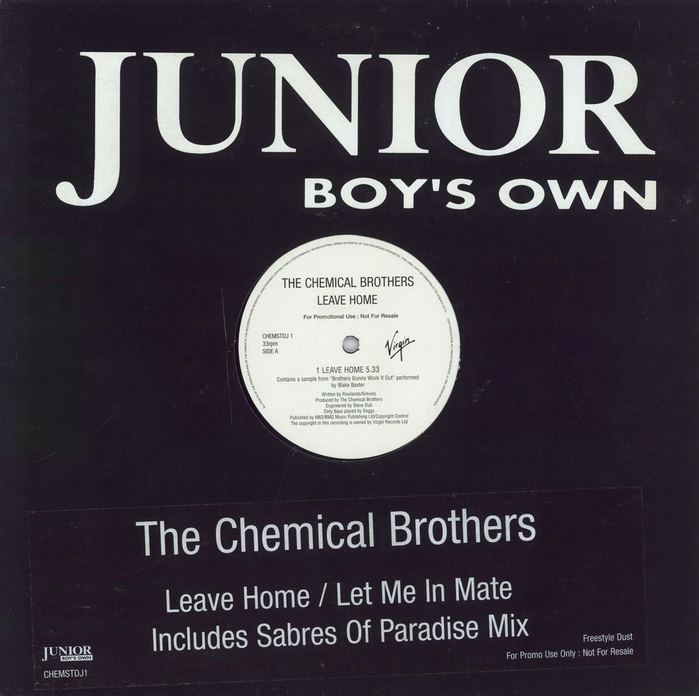 Chemical Brothers Leave Home UK Promo 12" vinyl single (12 inch record / Maxi-single) CHEMSTDJ1