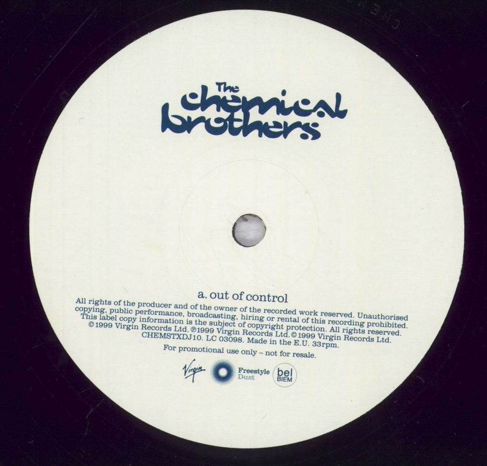 Chemical Brothers Out Of Control UK Promo 12" vinyl single (12 inch record / Maxi-single) CCB12OU145621