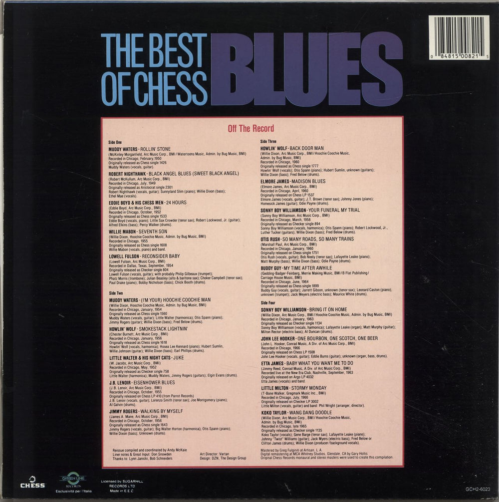 Chess Records The Best Of Chess Blues Italian 2-LP vinyl record set (Double LP Album) 084815008215