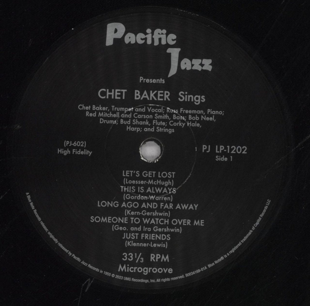 Chet Baker Sings And Plays With Bud Shank, Russ Freeman And Strings - 180 Gram US vinyl LP album (LP record) 6CBLPSI842863