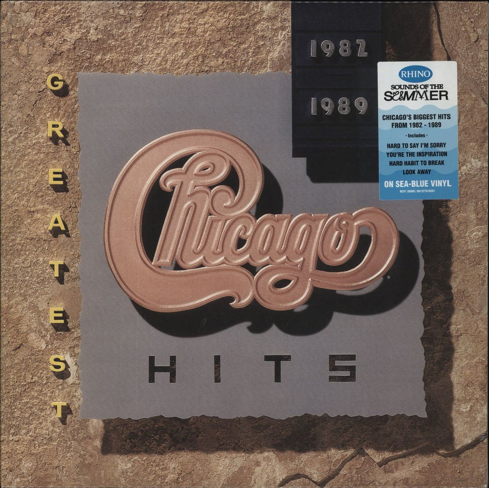 Chicago Greatest Hits 1982-1989 - Sea Blue Vinyl - Sealed UK vinyl LP album (LP record) RCV126080