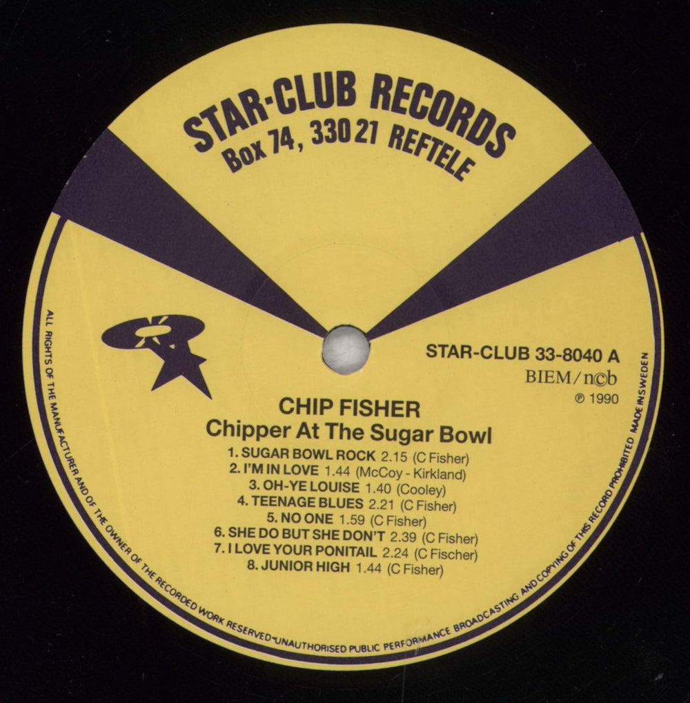 Chip Fisher Chipper At The Sugar Bowl Swedish vinyl LP album (LP record) 7J0LPCH841910