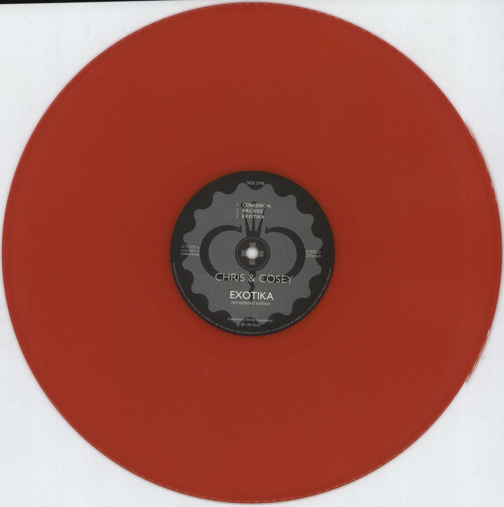 Chris & Cosey Exotika - Remasted Edition - Red vinyl UK vinyl LP album (LP record) CCSLPEX790198