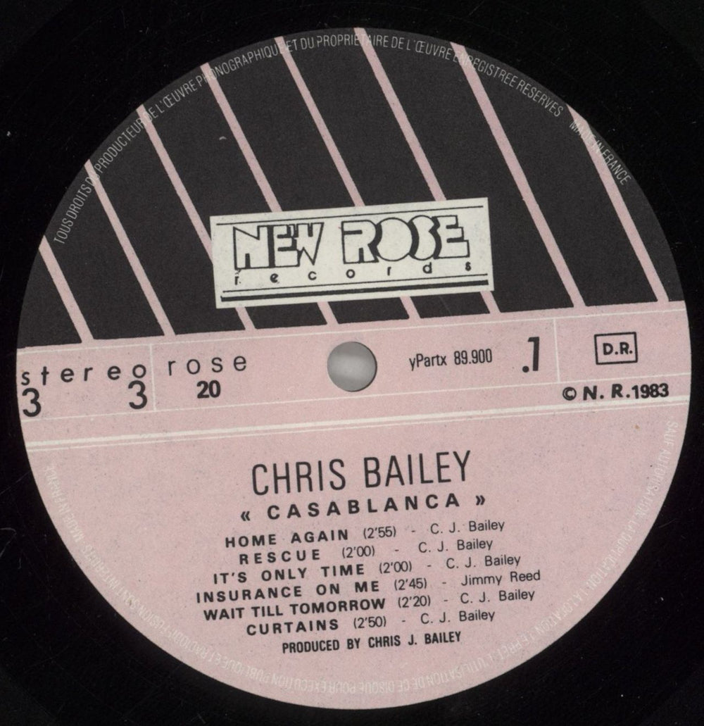 Chris Bailey Casablanca French vinyl LP album (LP record) G2YLPCA860745