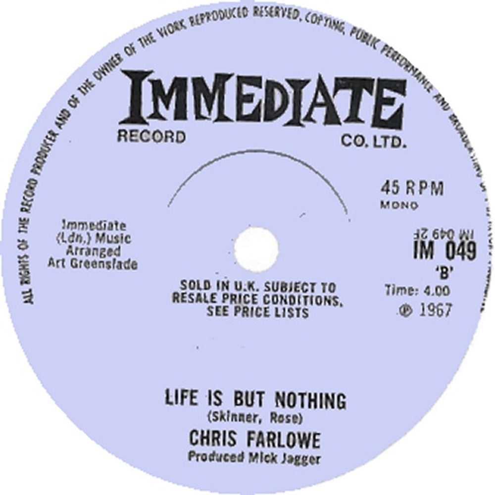 Chris Farlowe Yesterday's Papers - Solid UK 7" vinyl single (7 inch record / 45) CFA07YE255795