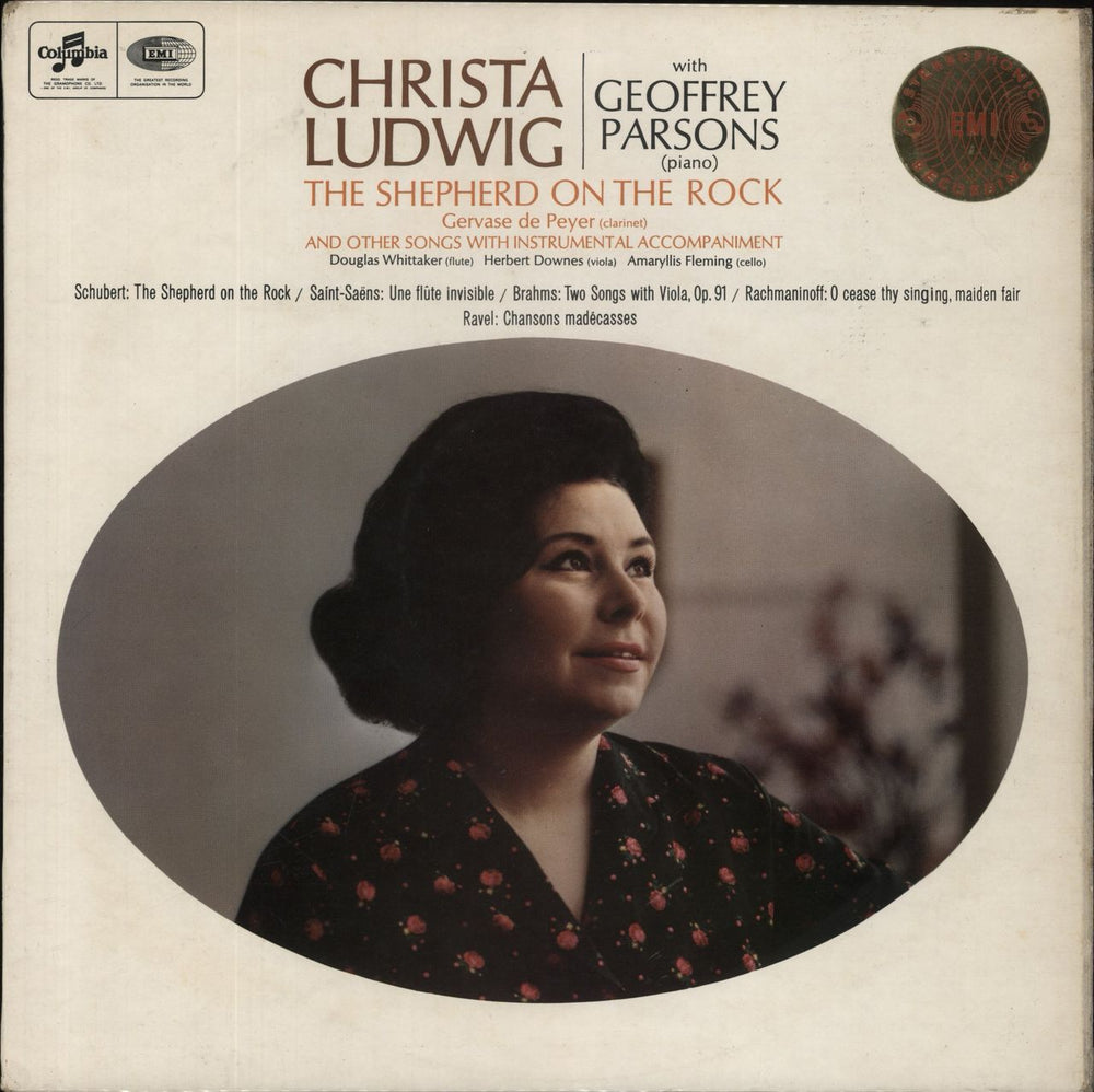 Christa Ludwig The Shepherd On The Rock And Other Songs With Instrumental Accompaniment UK vinyl LP album (LP record) SAX5274