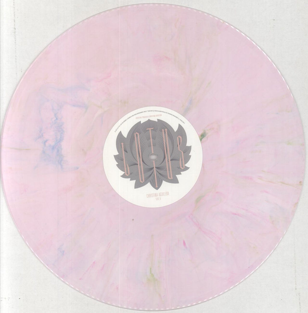 Christina Aguilera Lotus - Opaque Pink Marble Vinyl US 2-LP vinyl record set (Double LP Album) AAG2LLO858151