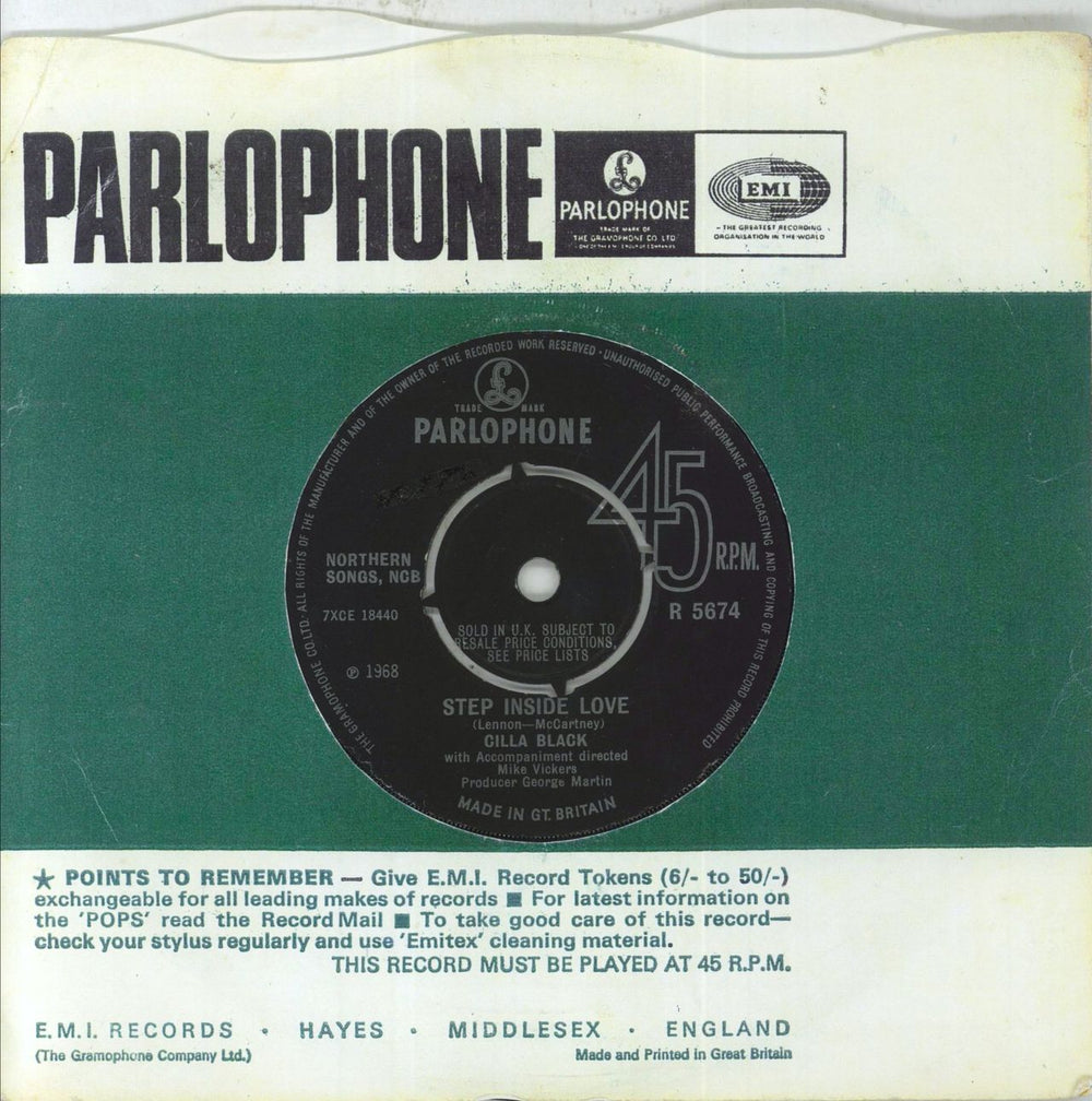 Cilla Black Step Inside Love UK 7" vinyl single (7 inch record / 45) R5674