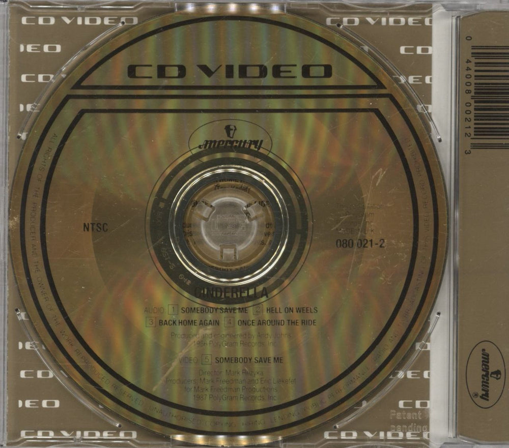 Cinderella Somebody Save Me - CD-Video UK CD single (CD5 / 5") 044008002123