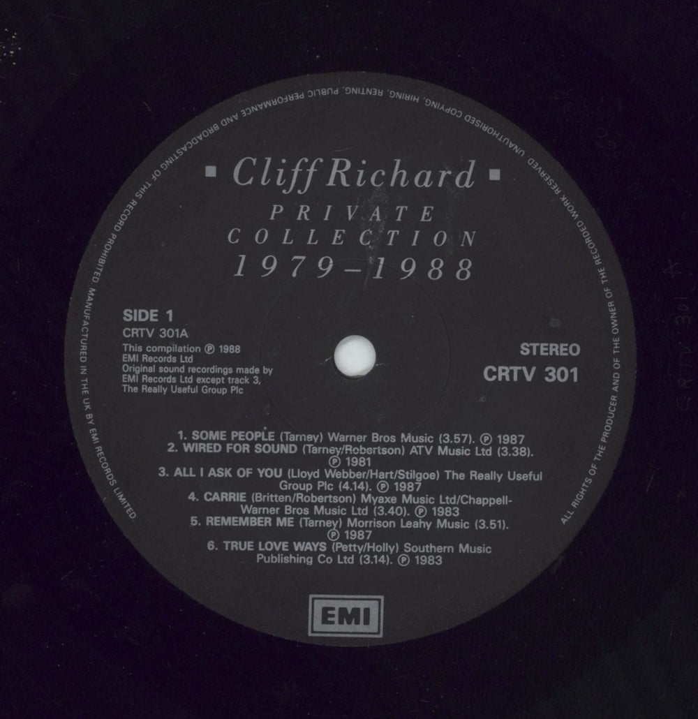 Cliff Richard Private Collection UK 2-LP vinyl record set (Double LP Album) RIC2LPR130987