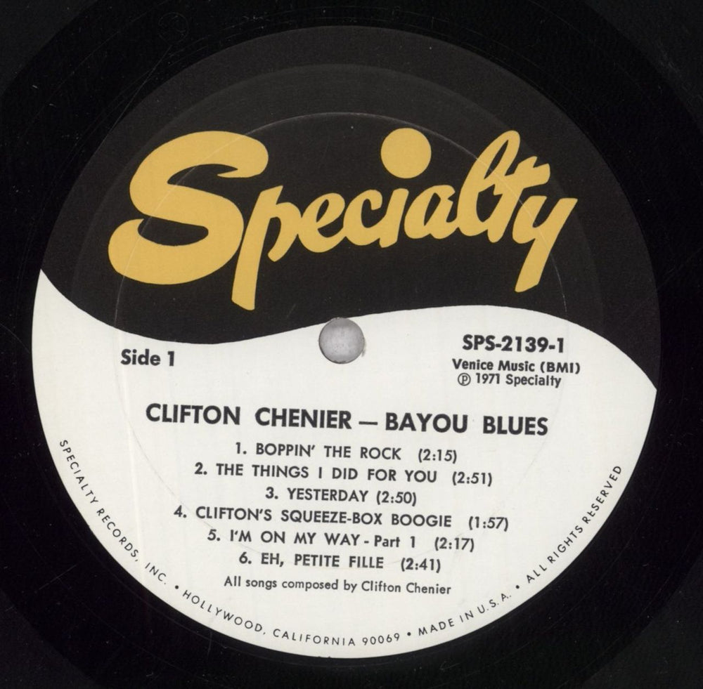 Clifton Chenier Bayou Blues US vinyl LP album (LP record) C2CLPBA837302