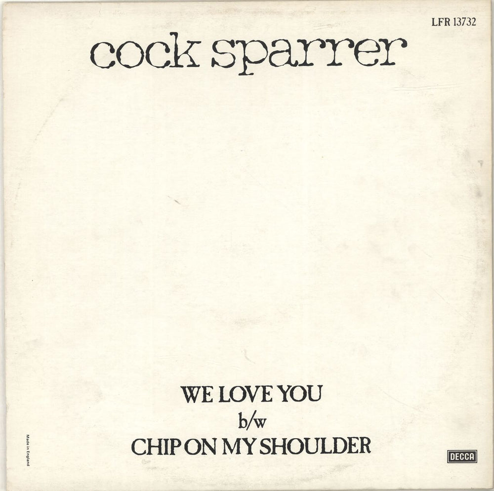 Cock Sparrer We Love You UK 12" vinyl single (12 inch record / Maxi-single)