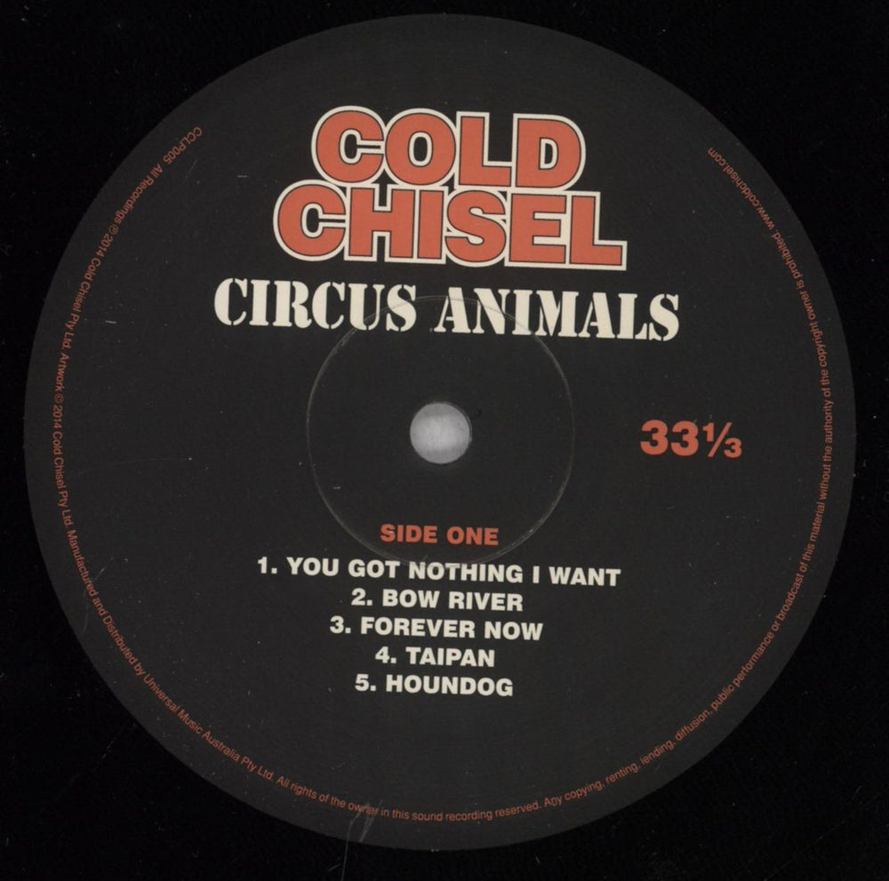 Cold Chisel Circus Animals: Remastered - 180 Gram Vinyl Australian vinyl LP album (LP record) C-CLPCI841328