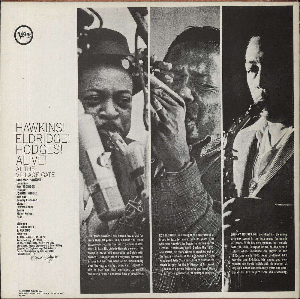 Coleman Hawkins Hawkins! Eldridge! Hodges! Alive! At The Village Gate! Japanese vinyl LP album (LP record)