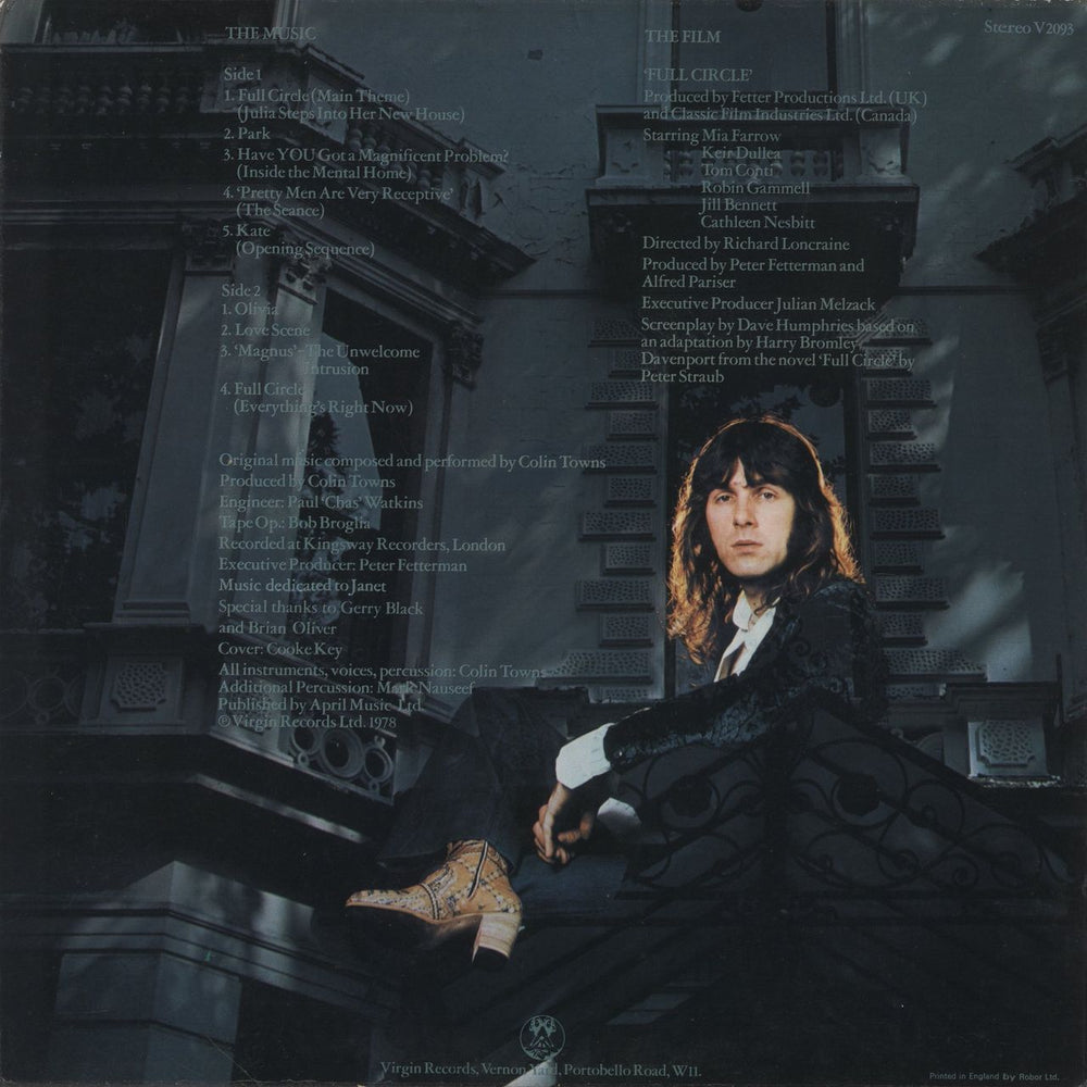 Colin Towns Full Circle + Press Release UK vinyl LP album (LP record)