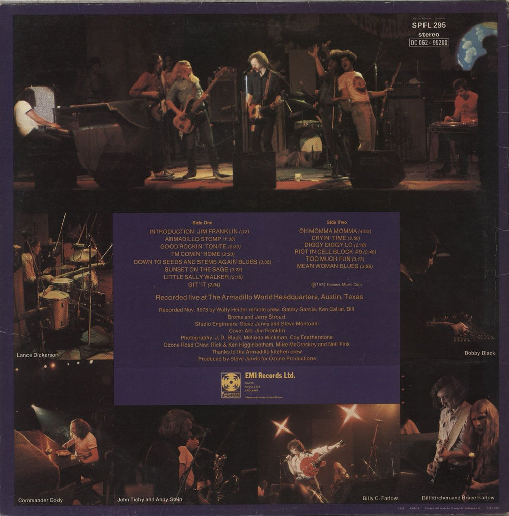 Commander Cody & The Lost Planet Airmen Live From Deep In The Heart Of Texas UK vinyl LP album (LP record)