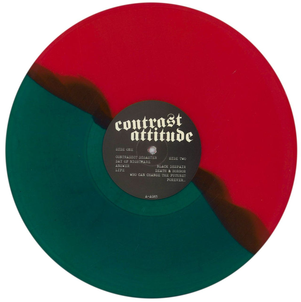 Contrast Attitude Apocalyptic Raw Assault - Split Green Red Vinyl Italian vinyl LP album (LP record) 7PSLPAP843210