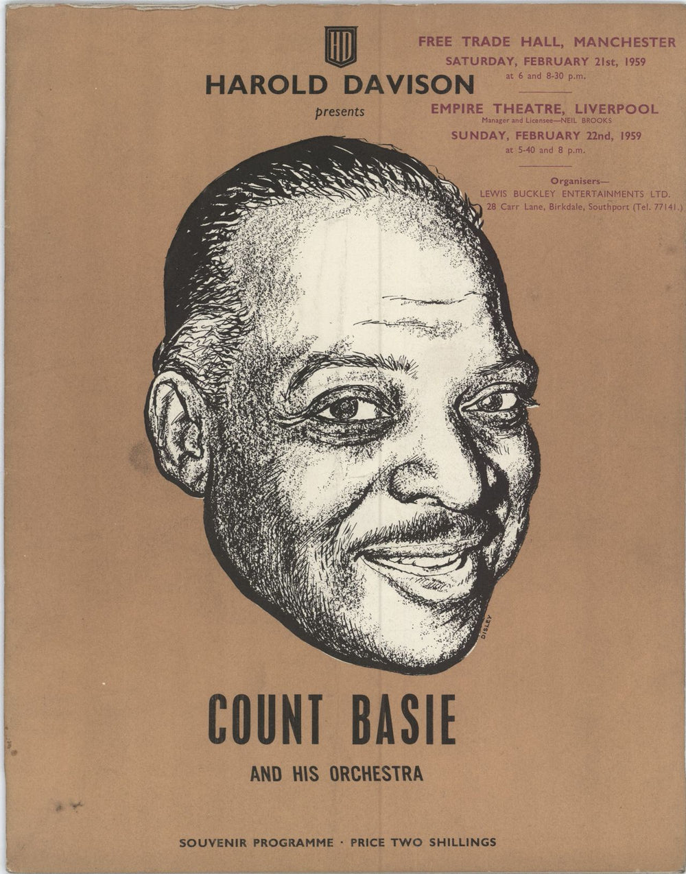 Count Basie Souvenir Programme + ticket stub UK tour programme TOUR PROGRAMME