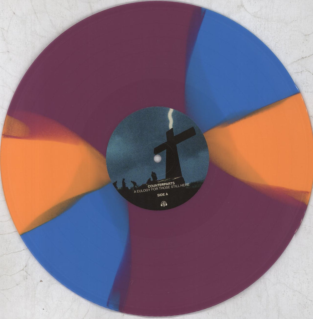 Counterparts A Eulogy For Those Still Here - Purple With Orange & Blue Twist Vinyl US vinyl LP album (LP record) QX6LPAE824521