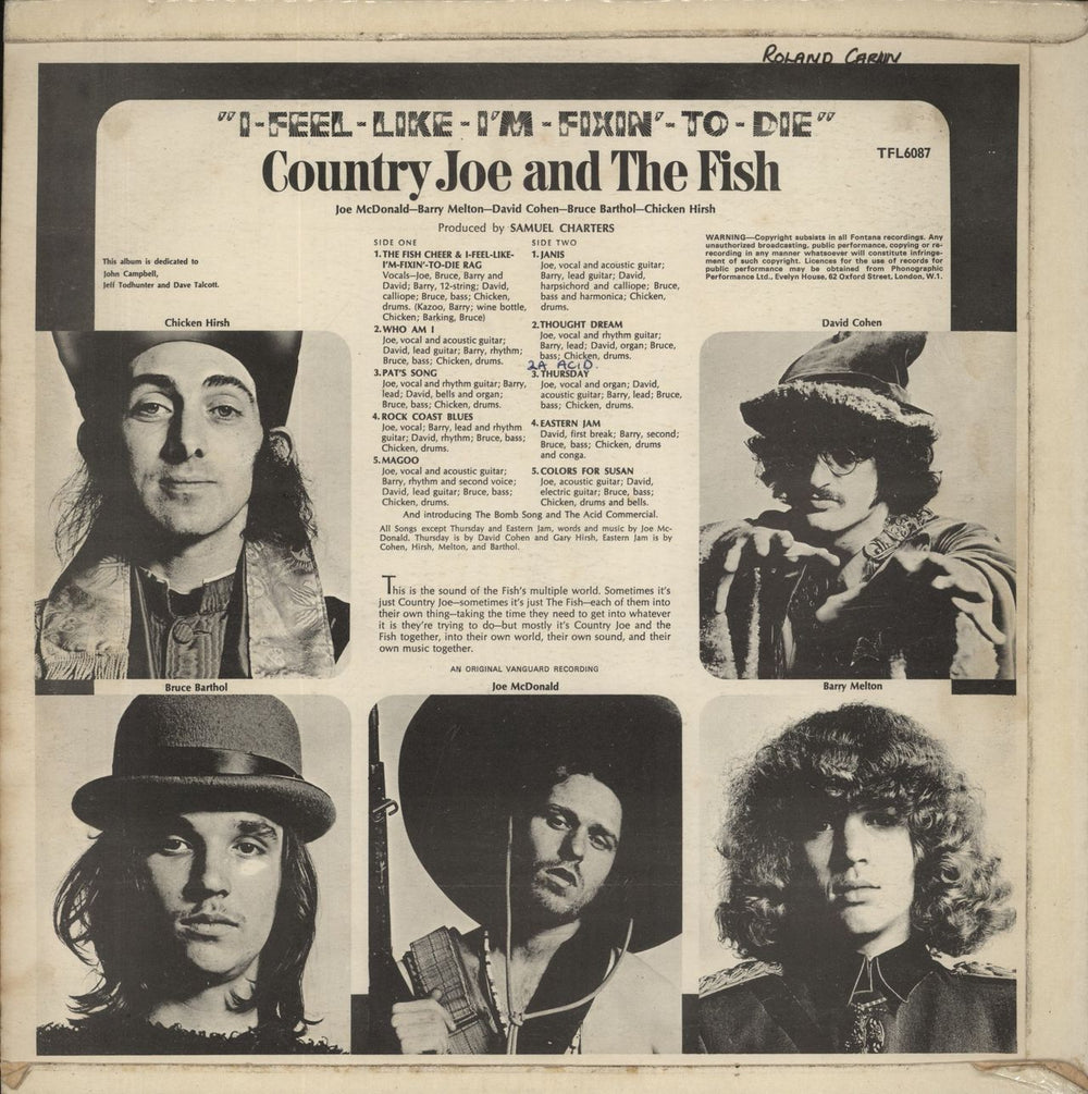 Country Joe & The Fish I-Feel-Like-I'm-Fixin'-To-Die - 1st - VG UK vinyl LP album (LP record)