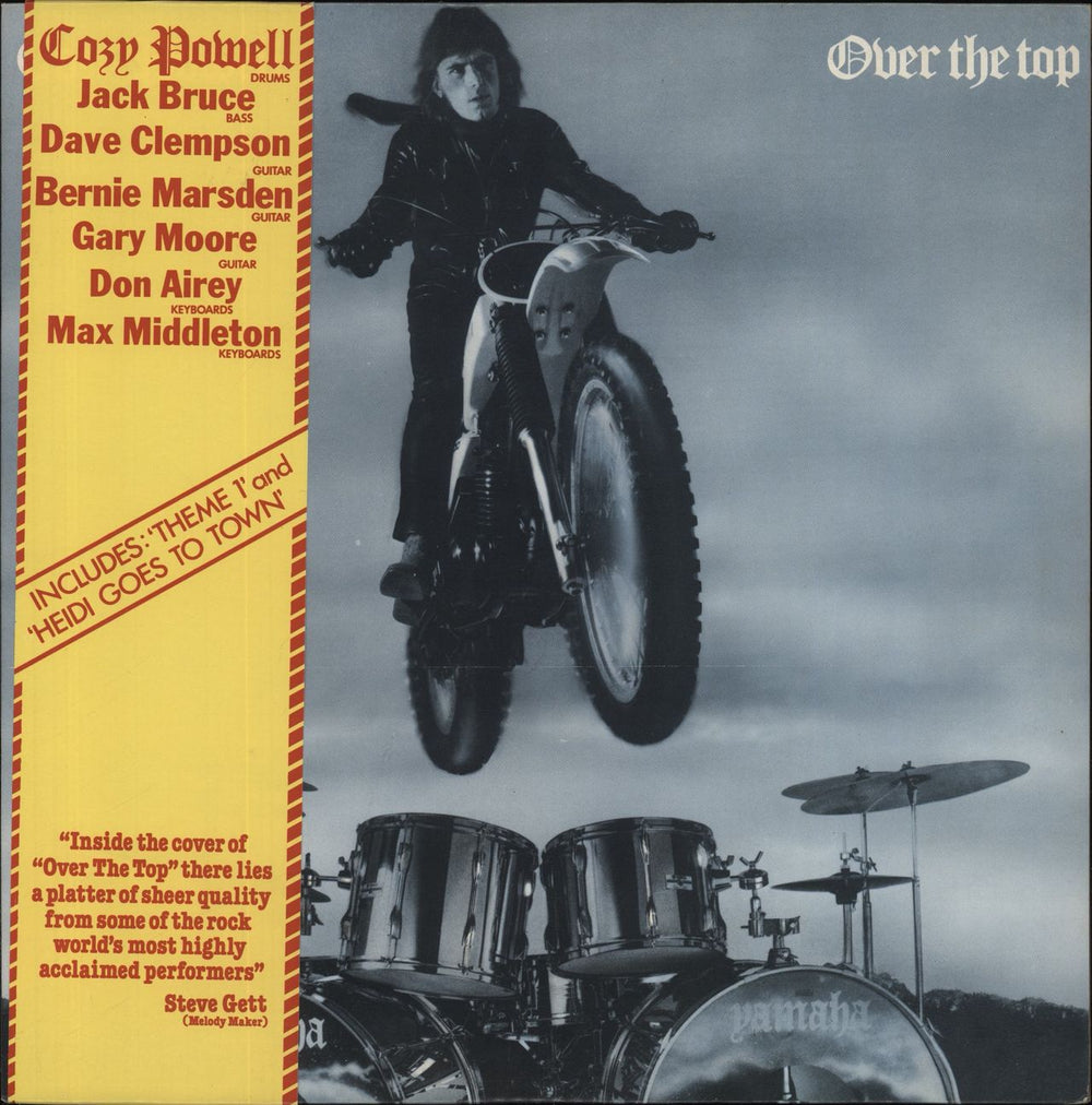 Cozy Powell Over The Top + Yellow Hype Strip UK vinyl LP album (LP record) ARL5038