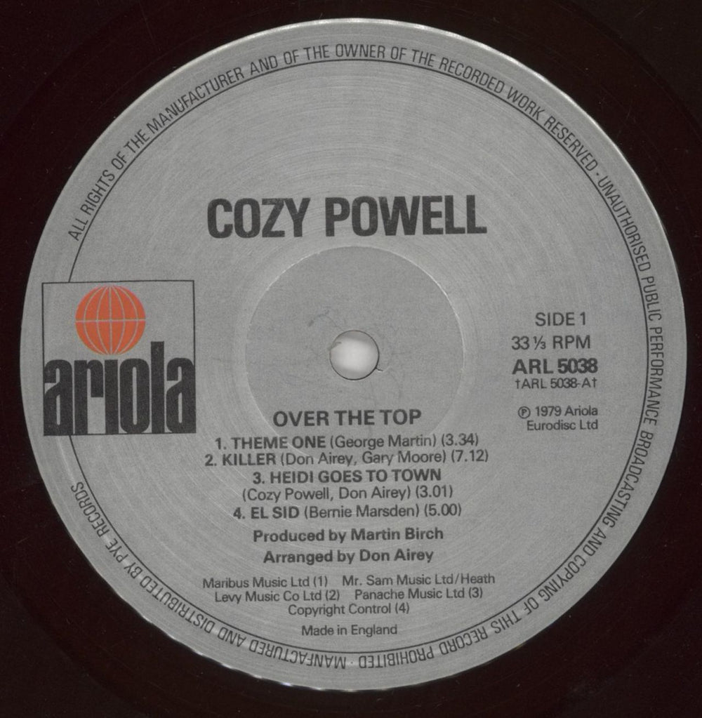 Cozy Powell Over The Top UK vinyl LP album (LP record) CZYLPOV193916