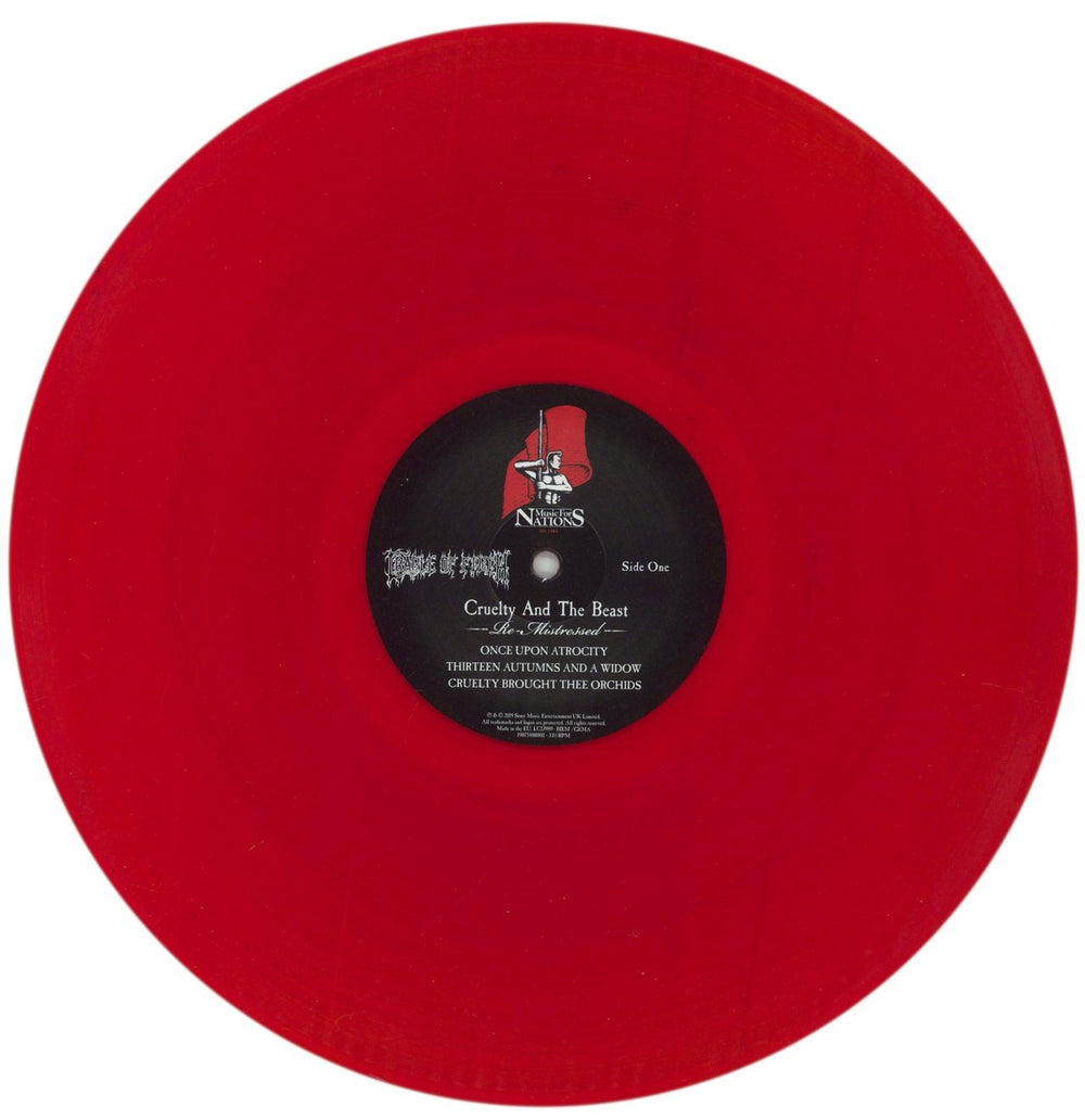 Cradle Of Filth Cruelty And The Beast (Re-Mistressed) - Red Translucent Vinyl UK 2-LP vinyl record set (Double LP Album) DOF2LCR862463