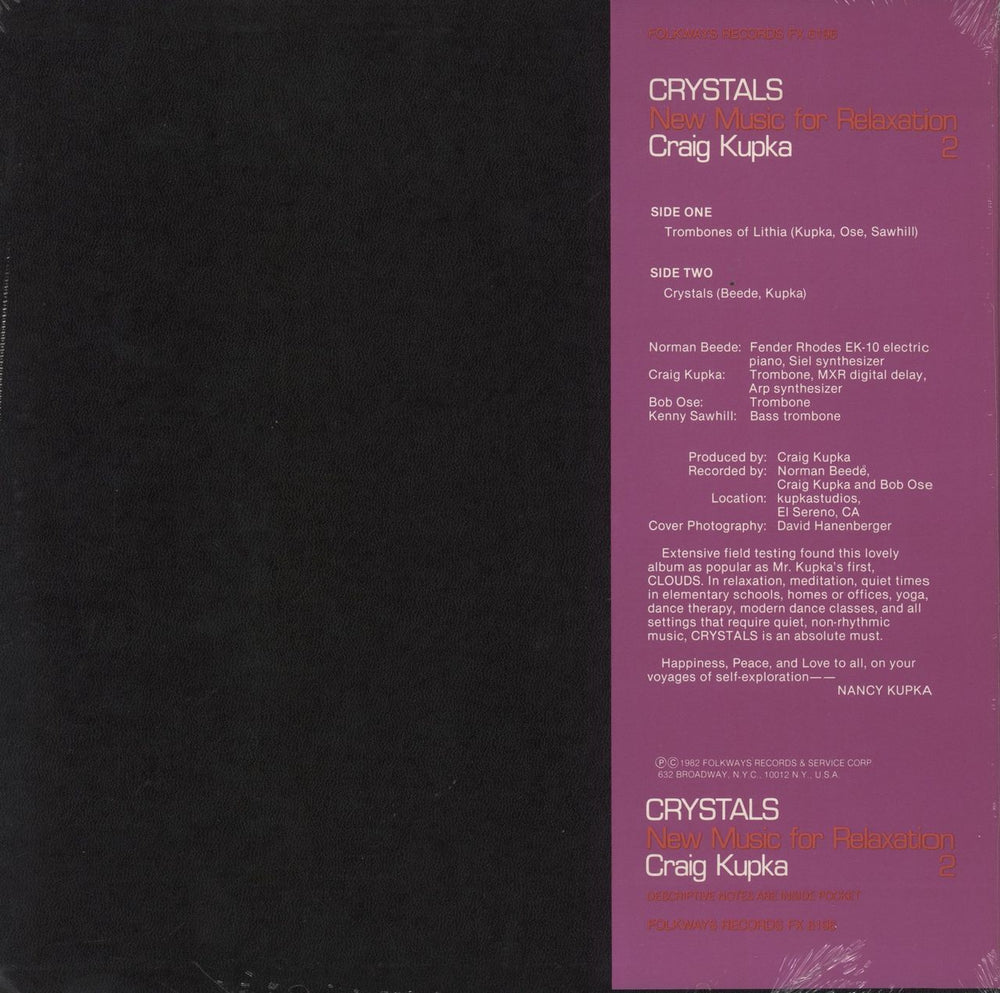 Craig Kupka Crystals - New Music For Relaxation 2 - Sealed US vinyl LP album (LP record) 71BLPCR855457