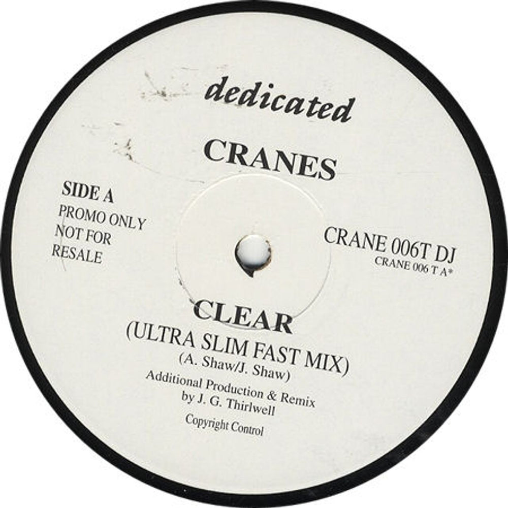 Cranes Clear UK Promo 12" vinyl single (12 inch record / Maxi-single) CRANE006TDJ