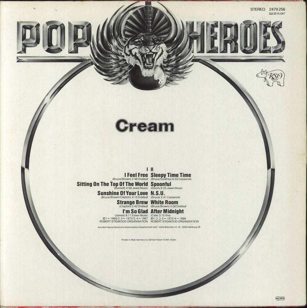 Cream Pop Heroes German vinyl LP album (LP record)