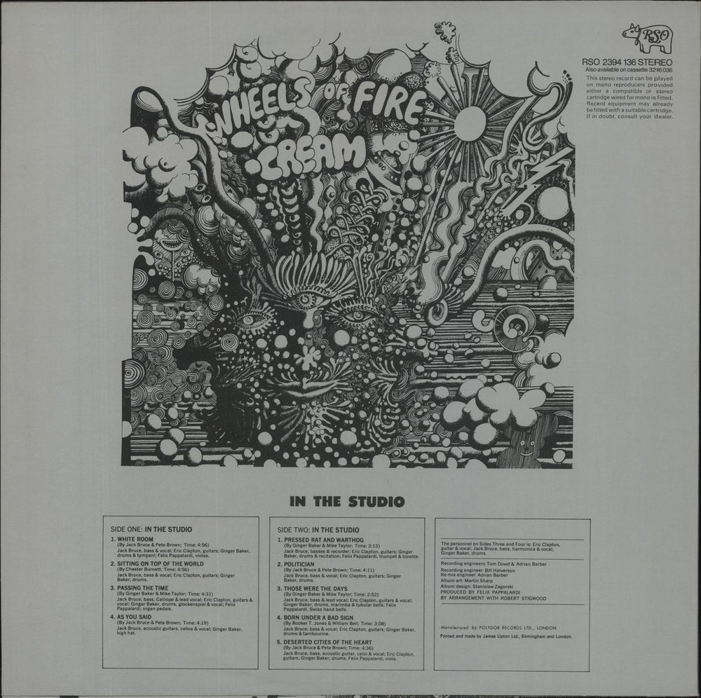 Cream Wheels Of Fire - In The Studio UK vinyl LP album (LP record)