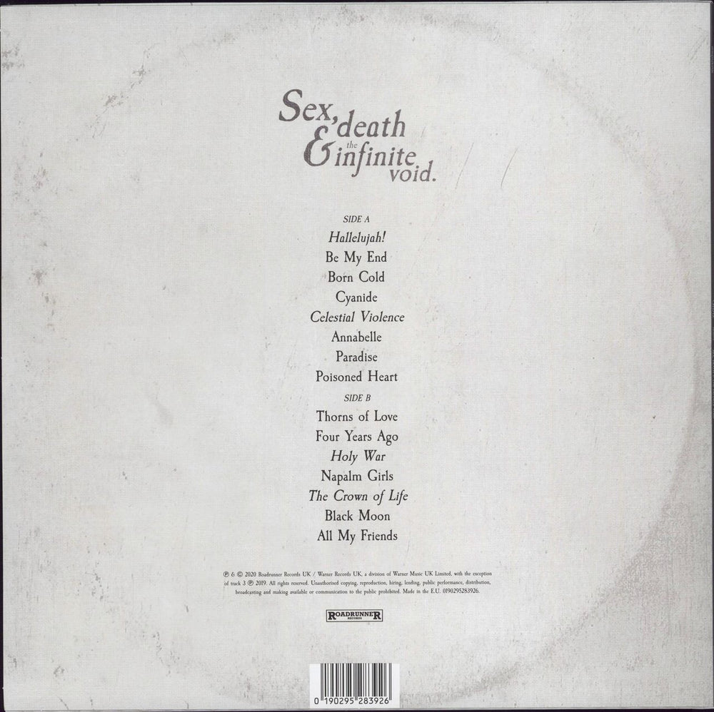 Creeper Sex, Death & The Infinite Void - White Sleeve UK vinyl LP album (LP record) 190295283926