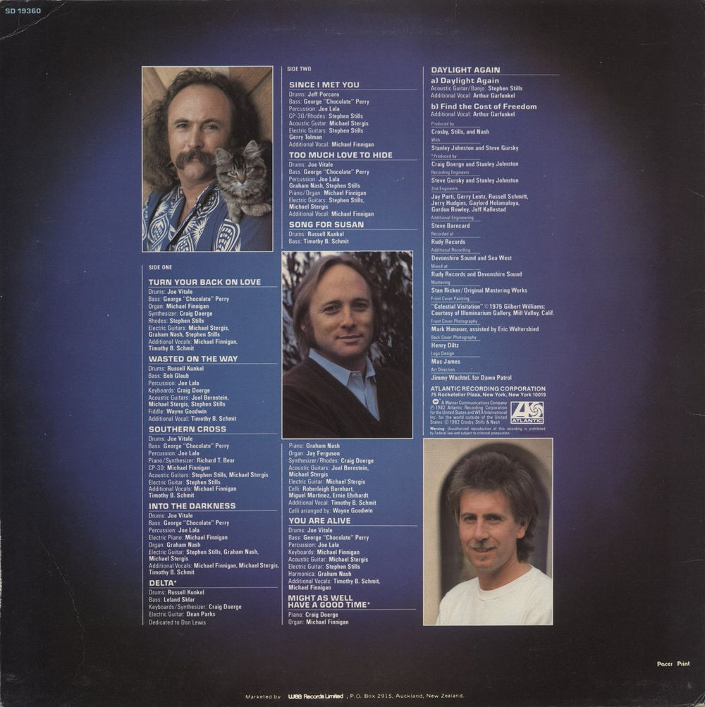 Crosby, Stills & Nash Daylight Again New Zealand vinyl LP album (LP record)