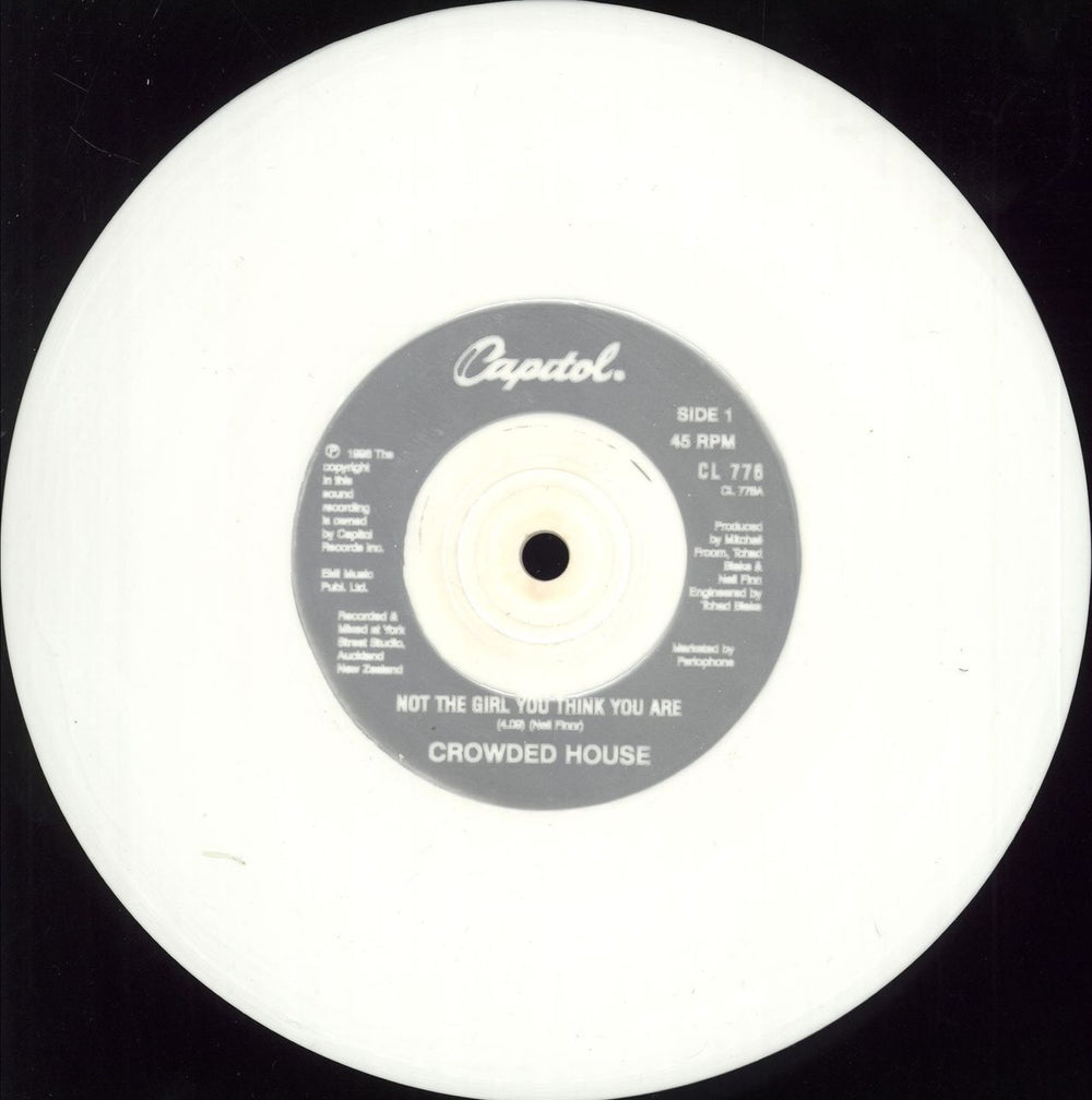 Crowded House Not The Girl You Think You Are - White vinyl UK 7" vinyl single (7 inch record / 45) CRD07NO155297